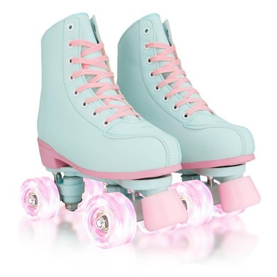 Jessie Roller Skates Women, Adult Breathable PU Leather Flash Wheels Roller Skat