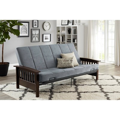 Wood Futon Arms Frame Finish Sofa Bed with Mattress Full Size Hardwood Pick NEW