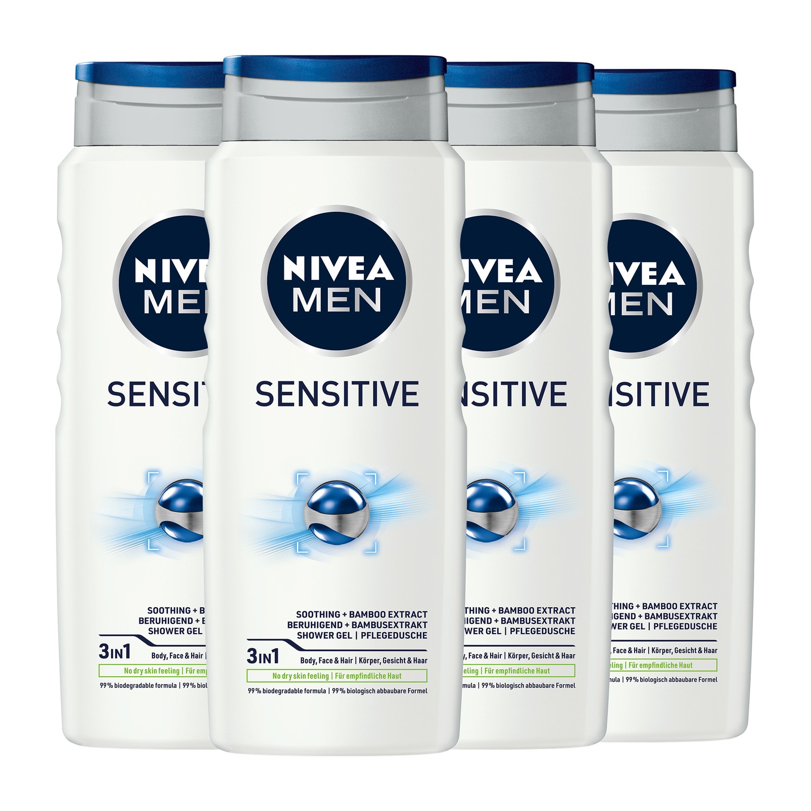 NIVEA MEN Pflegedusche Sensitive, 4 x 500ml - Bild 1 von 8