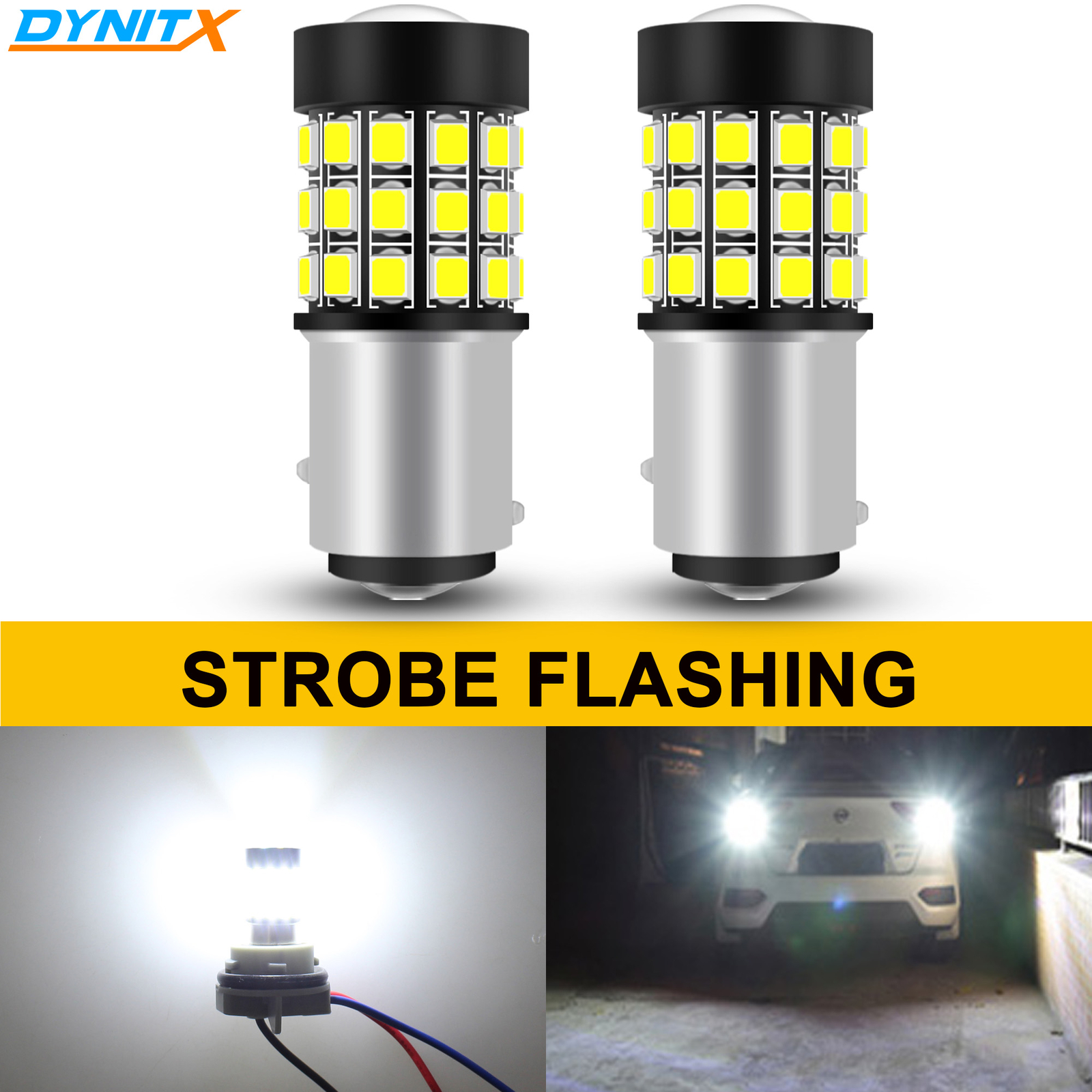 6000K White 1157 LED Strobe Flashing Bulbs – Turn Signal & Brake – 2-Pack 2 thumbnail image