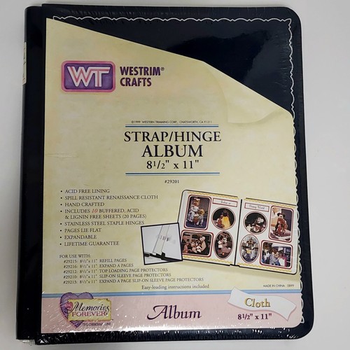 NEW SEALED VINTAGE Westrim Crafts Strap/Hinge Album Scrapbook 8.5x11 Acid Free