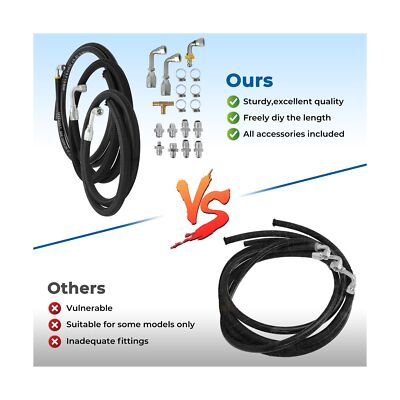 Motoparty Universal Steering Hose Hookup Kit for Hydroboost Power Brake Boost...