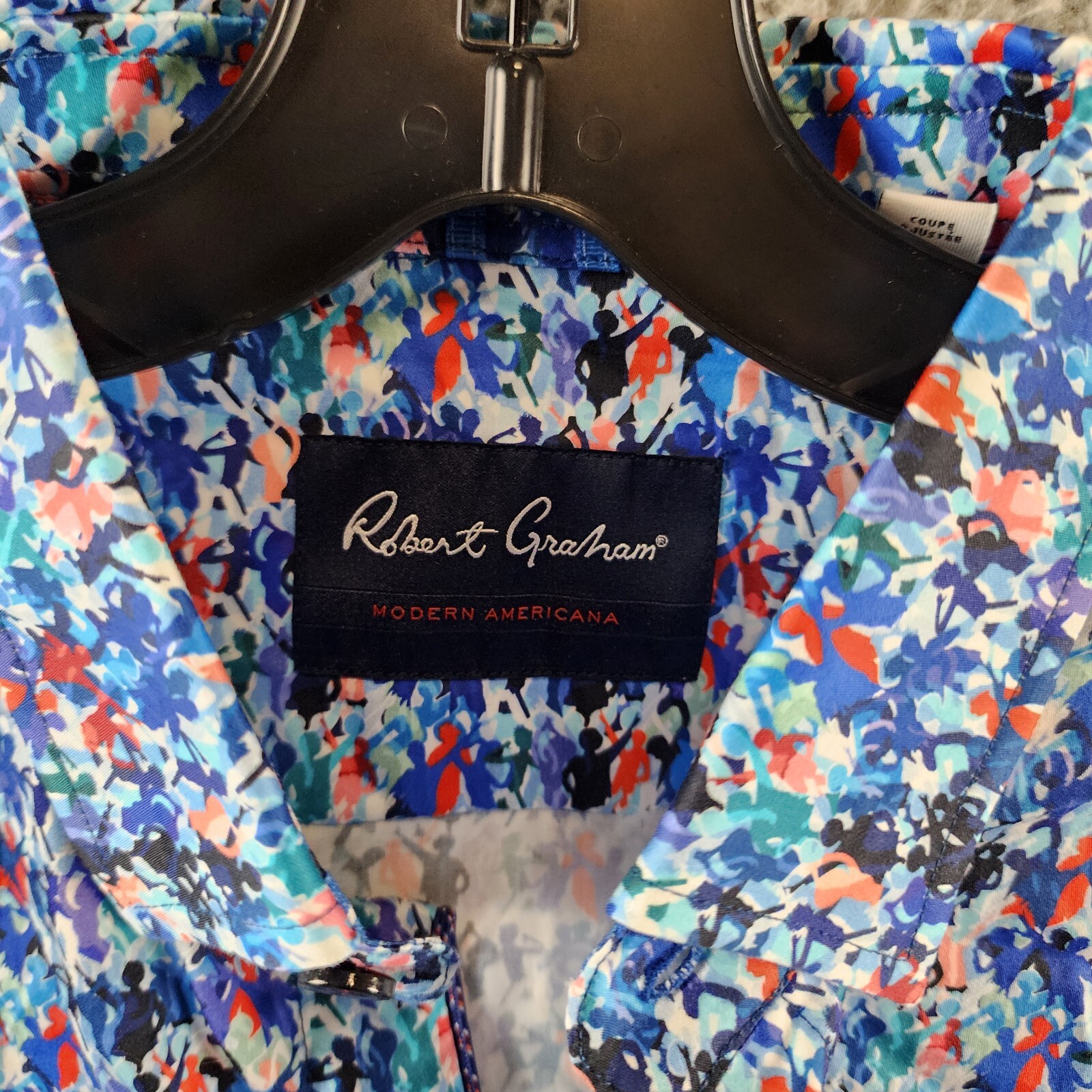 Robert Graham Maspeth Tailored Fit Woven Shirt Men's S Multicolor Button Closure - Picture 8 of 15