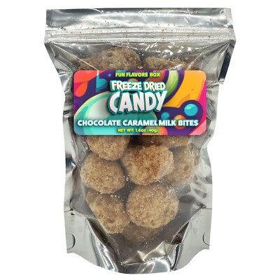 Freeze Dried Candy Chocolate Caramel Milk Bites Crunchy Treats, 1.4oz