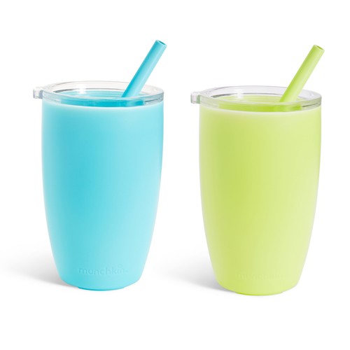Munchkin&reg; Simple Clean&trade; Toddler Straw Tumbler Sippy Cup,10 Oz,2Pack,Blue/Green