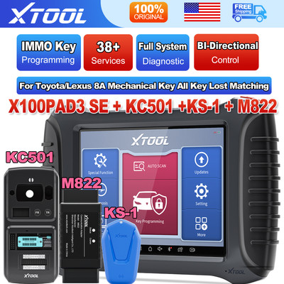 XTOOL X100PAD3SE+KC501+M822+KS-1 IMMO K!ey Programming Bidirectional Scan Tool
