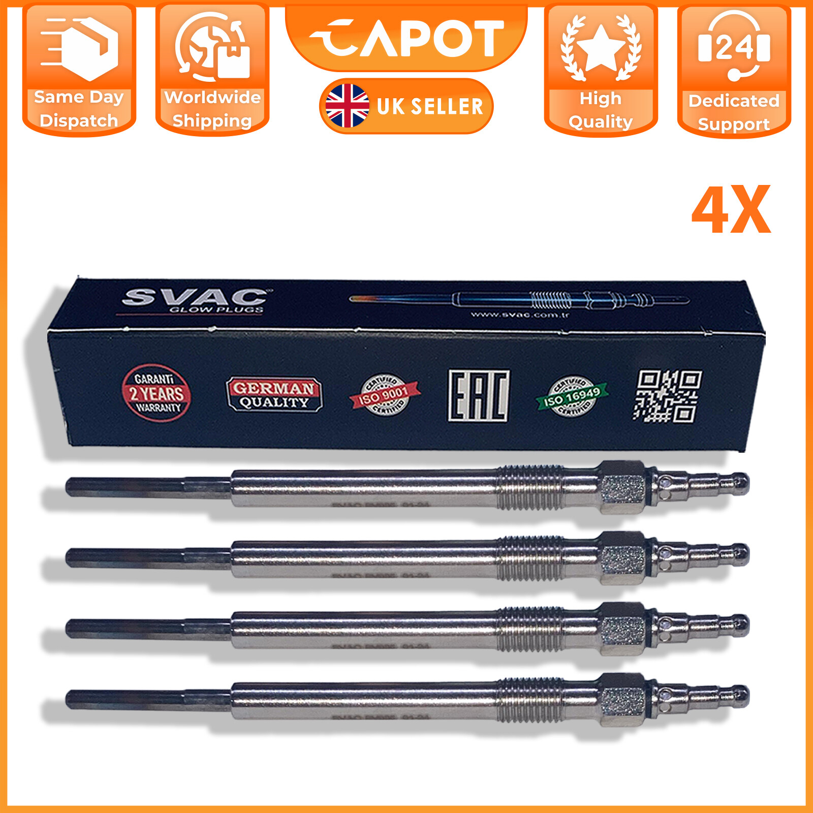 For Audi A3 A4 A6 VW Golf Mk5 Passat Jetta Touran 2.0 TDI 4X Heater Glow Plugs