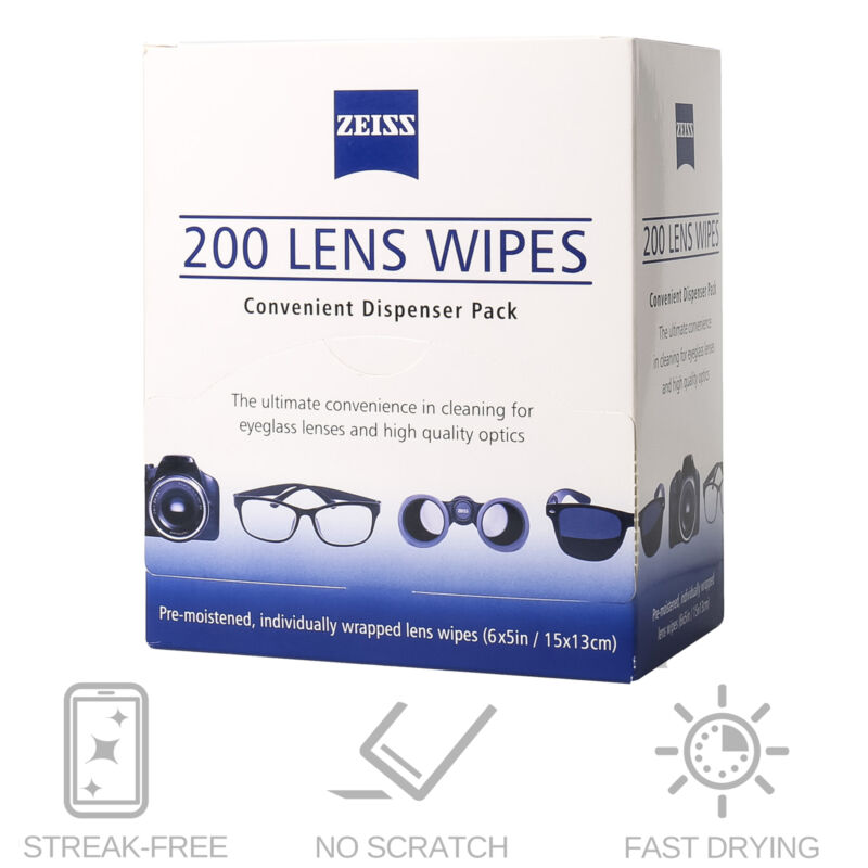 200CT ZEISS Lens Cleaning Wipes Eye Glasses Screen Optical Camera Phone Cleaner