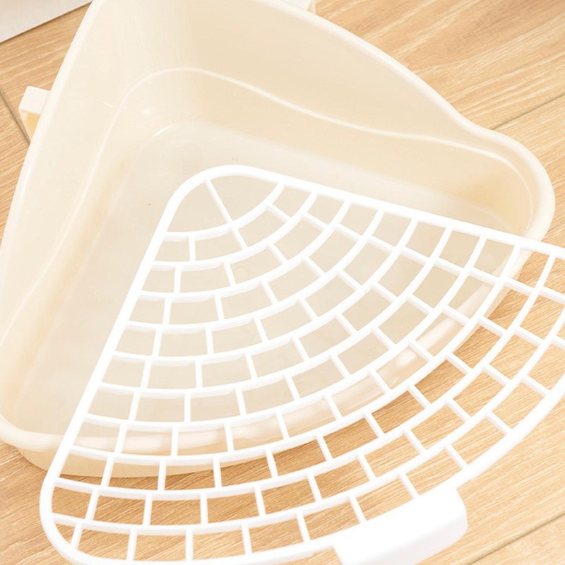 Pet Toilet Tray Anti Splashing Litter Box Triangle with High Guard Rail Reusable