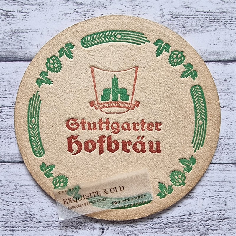 Stuttgarter HofbrÃ¤U Probt Lobt Bierdeckel Reklame Werbung Deko Vintage Gastro