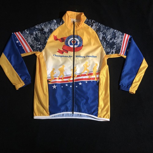 TEAM FISHER HOUSE  CYCLING Bike Jacket CHAMPIONS MILITARY FAMILIES Size M