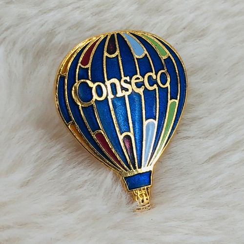Vtg Conseco Hot Air Balloon Enamel Advertising Lapel Pin
