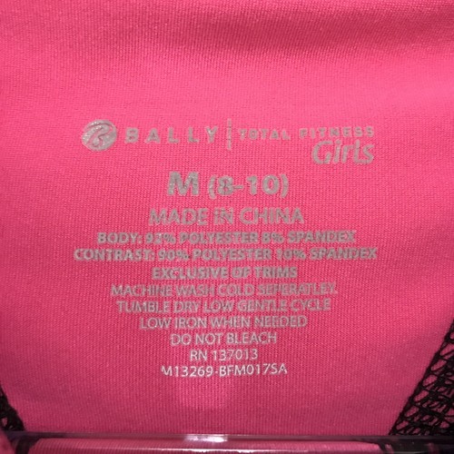 Bally Total Fitness Girls Jacket Striped Pink Purple Hoodie Full Zip M 8/10 O41