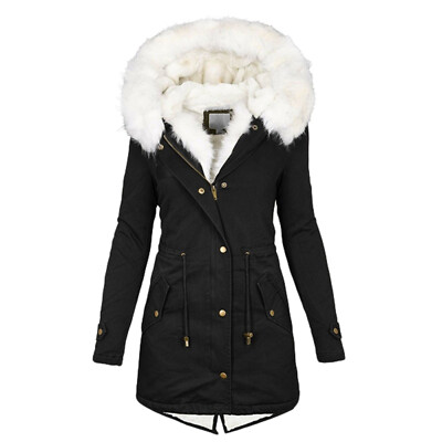 Neue Damen Warm Lange Mantel Pelz Fleece Kapuzenjacke Winter Parka Mäntel Plus