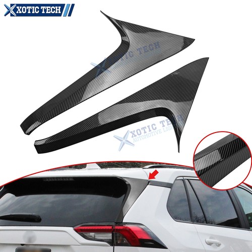 2x Carbon Fiber Style Rear Window Sill C Pillar Post Trim For Toyota RAV4 19-25
