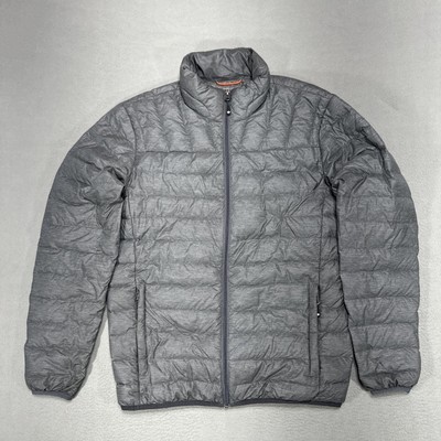 Joseph Abboud Duck Down Puffer Jacket Mens S Gray Lightweight Packable Gorpcore