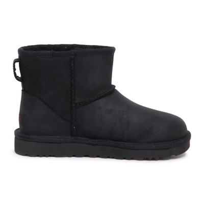 Pre-owned Ugg 2138au Stivale Donna  Classic Mini Leather Woman Boot In Nero