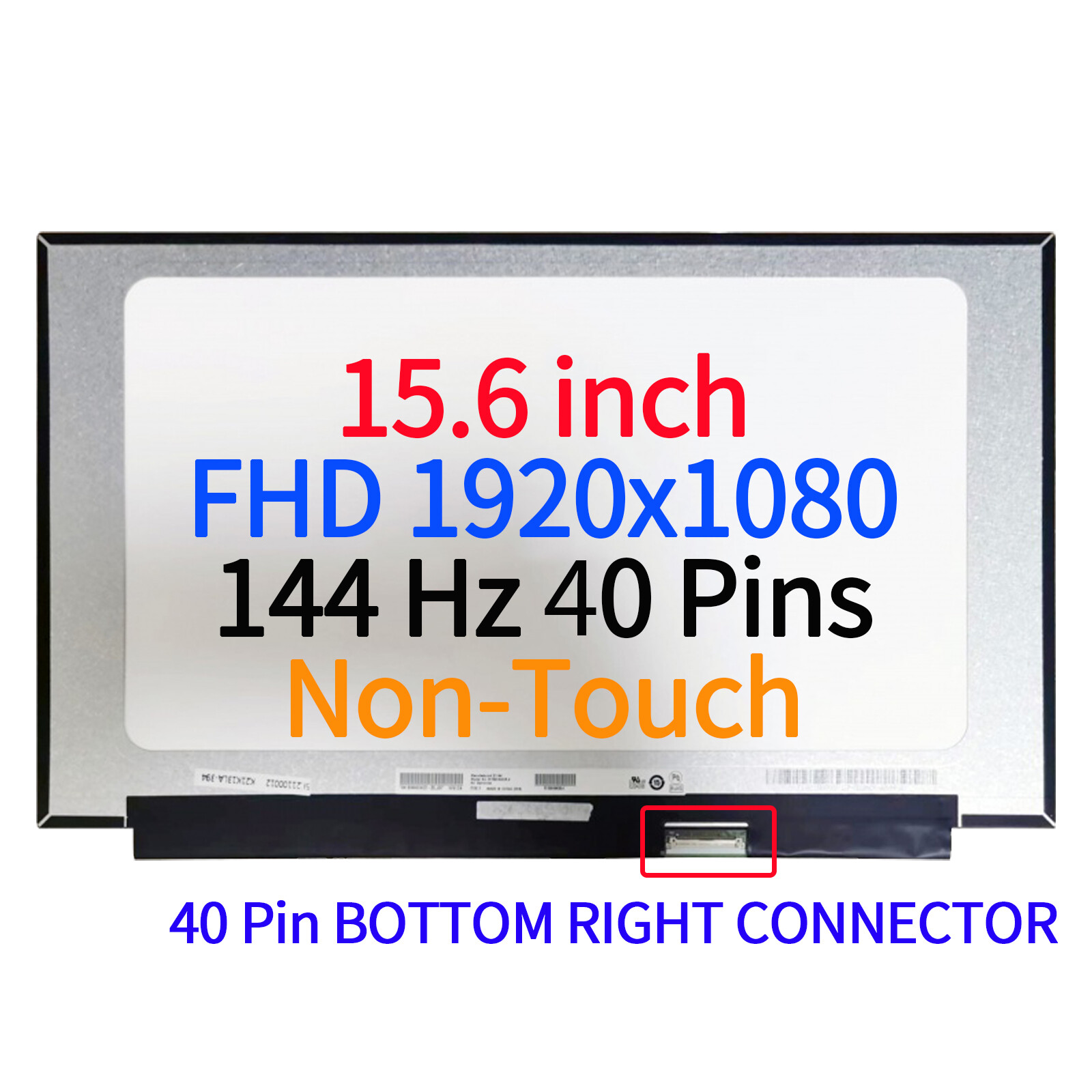 互換品 15.6インチ NE156FHM-NX6 40ピン 144Hzパネル 15.6