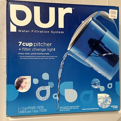 PUR 7 Cup Pitcher Filtration System, Blue, Enjoy Clean, Great Tasting  Water  