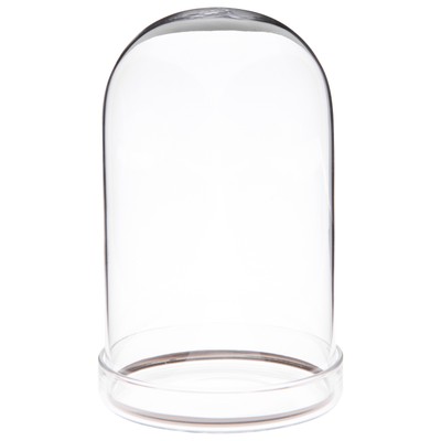 Plymor 3'' x 5'' Glass Dome Cloche with Silver Rim (Clear Glass Tray Base), 6 Pack