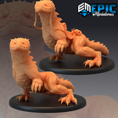 DESERT LIZARD, Dungeons and Dragons Miniatures, Epic Miniatures, Sand Reptile