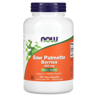 Now Foods Saw Palmetto Berries 550 мг 250 растительных капсул Гарантированное качество GMP,