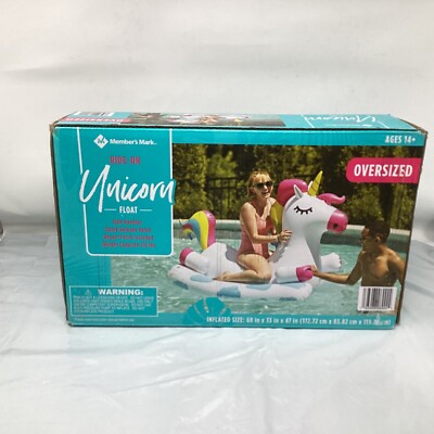 Members Mark Inflatable UNICORN Ride-On Swimming Pool Float Oversized Lake Float