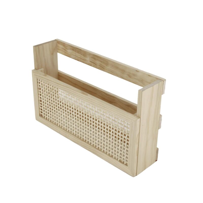 Wooden Magazine Rack Wall-Mounted DIY Home Decor Magazine Holder Mail