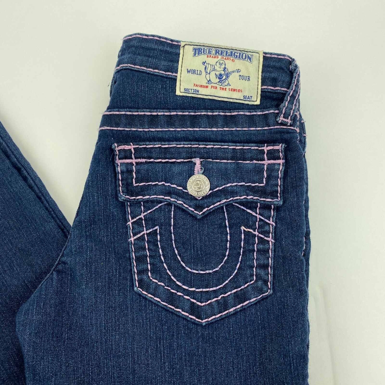 Blue Denim Pink sTreTch Skinny Jeans 
