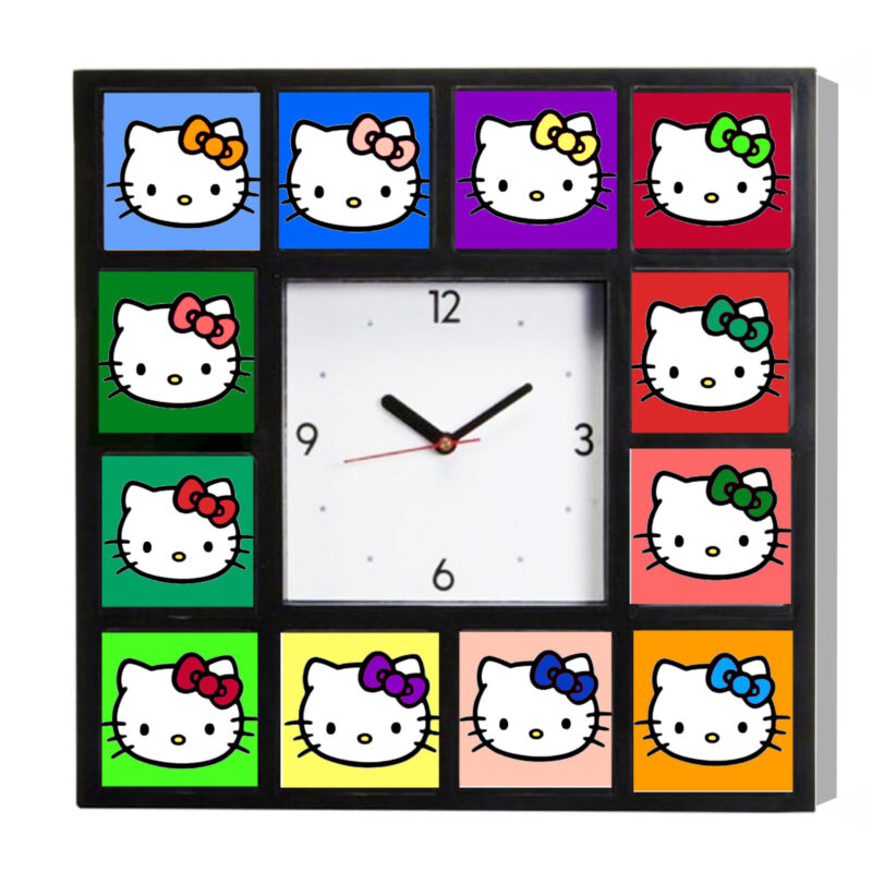 Hello Kitty Color Wheel Rainbow Clock with 12 pictures
