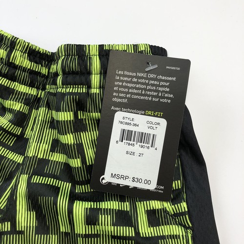 Nike Elite Toddler Boys Shorts Black Volt Size 2T Nwt