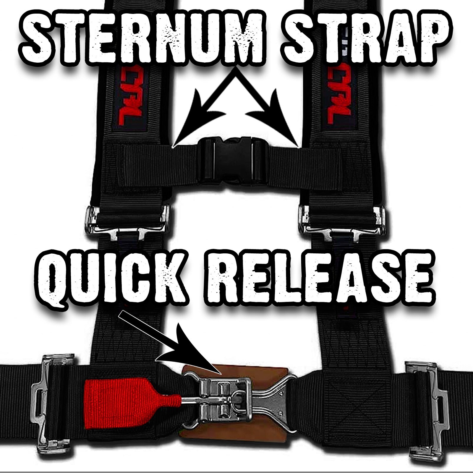 PAIR of 4 Point Safety Harnesses 2" w/Bypass Plug Fits CAN-AM Maverick X3 Black