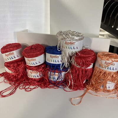 Katia Sevilla color Red White And Blue And Salmon Lot 11 Made In Spain #4 #54 #6