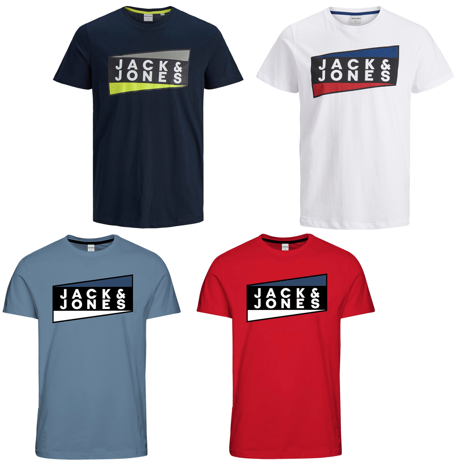 Jack /& Jones Core Mens T-Shirt Chest Logo Brand Crew Neck S//S Slim Fit Tee