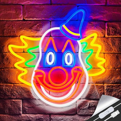 Led Joker Face Neon Light For Bedroom Gameroom Home B...