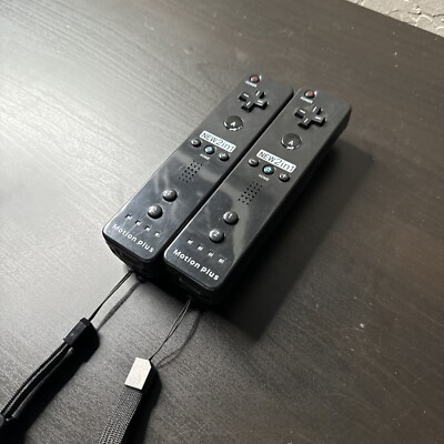 Nintendo Wii Remotes Motion Plus Controllers Black 3rd Party Tested