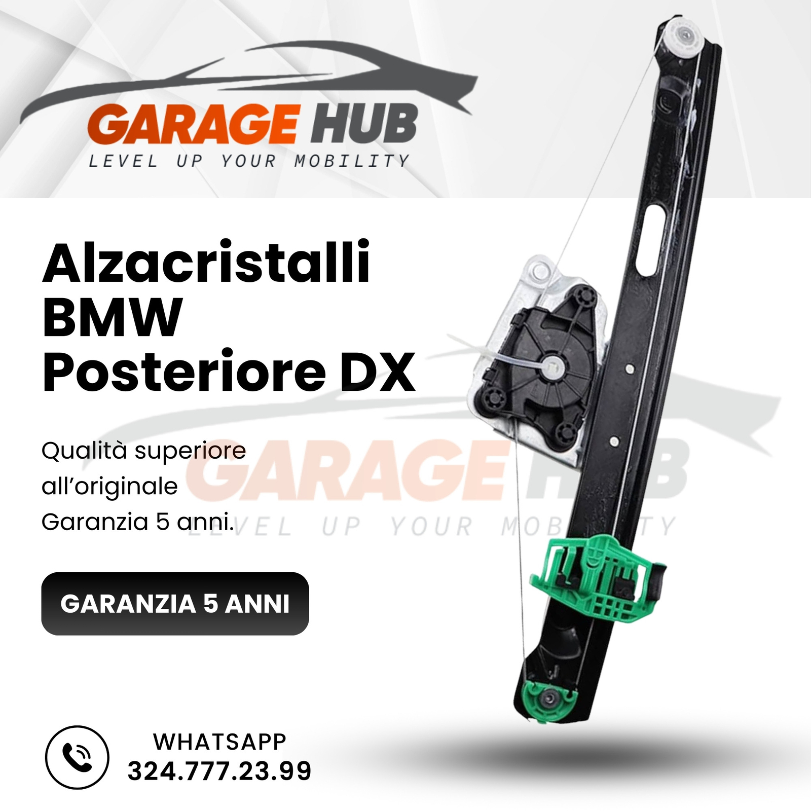 Meccanismo Alzacristallo Posteriore Sinistro Per BMW Serie 3 E90 E91 (2004-2012)