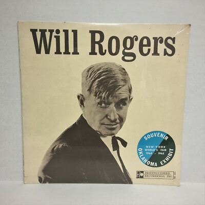 WILL ROGERS,NEW 33 RPM LP 1965 SOUVENIR OKLAHOMA EXHIBIT1964-1965 N.Y. WRLD FAIR