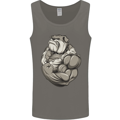 Maglietta Bulldog Gym Palestra | Manubri Cane Logo | Allenamento Bodybuilding | Bianca