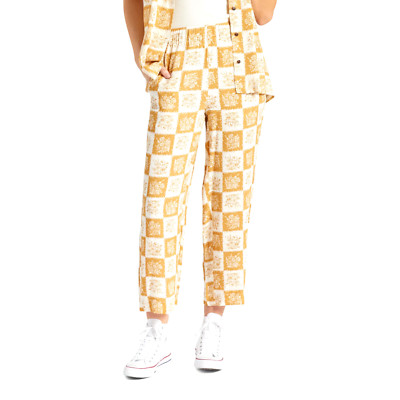 BRIXTON WOMEN PATCHWORK CROP PANT GR: S MEDAL BRONZE