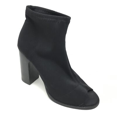 Women's Urban Outfitters Sock Boots Booties Shoes Size 7M Black Peep Toe N9