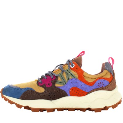 Pre-owned Flower Mountain A24us Women Low Sneakers 0012017818.01.2c99 Yamano 3 Uni In Blue / Yellow