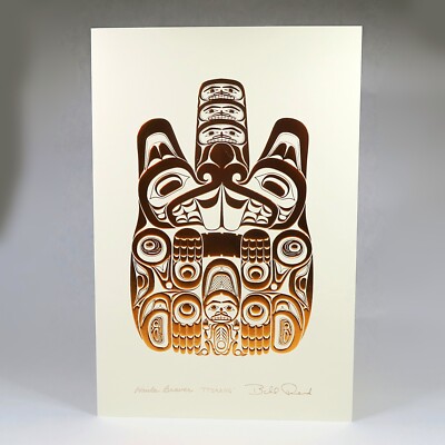 Bill Reid Haida Beaver Ttsaang Copper Series 9x6 Canadian Contemporary Art Card