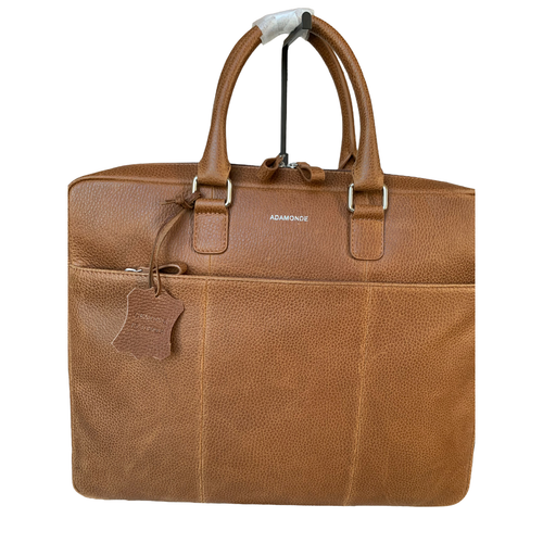 Adamonde - Classic Genuine Leather Briefcase//Laptop Bag - Brown