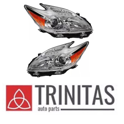 For SET 12-15 Toyota Prius Headlights Headlamps Halogen Type Driver & Passenger