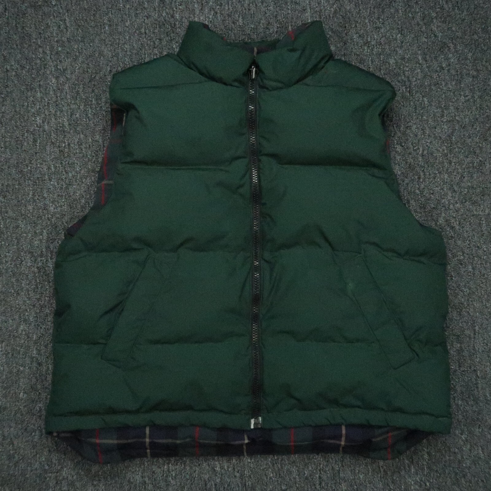 VINTAGE Eddie Bauer Vest Mens Large Green Goose Down
