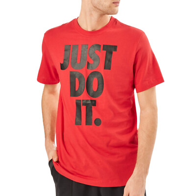 NIKE Sportswear Just Do It T-Shirt sz S Small Red Black Air Max JDI Futura