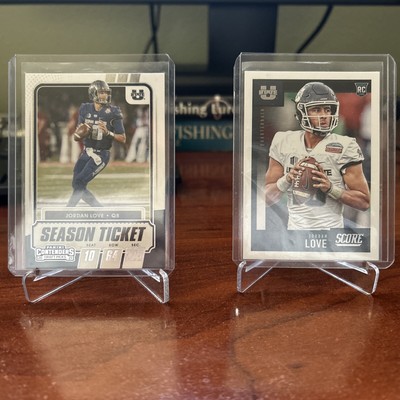 Jordan Love Score Rookie Card And Jordan Love Panini Contenders 2021 Card