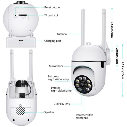 Wireless Wifi Security Camera System Outdoor Home 5G 1080P HD Night Vision Cam