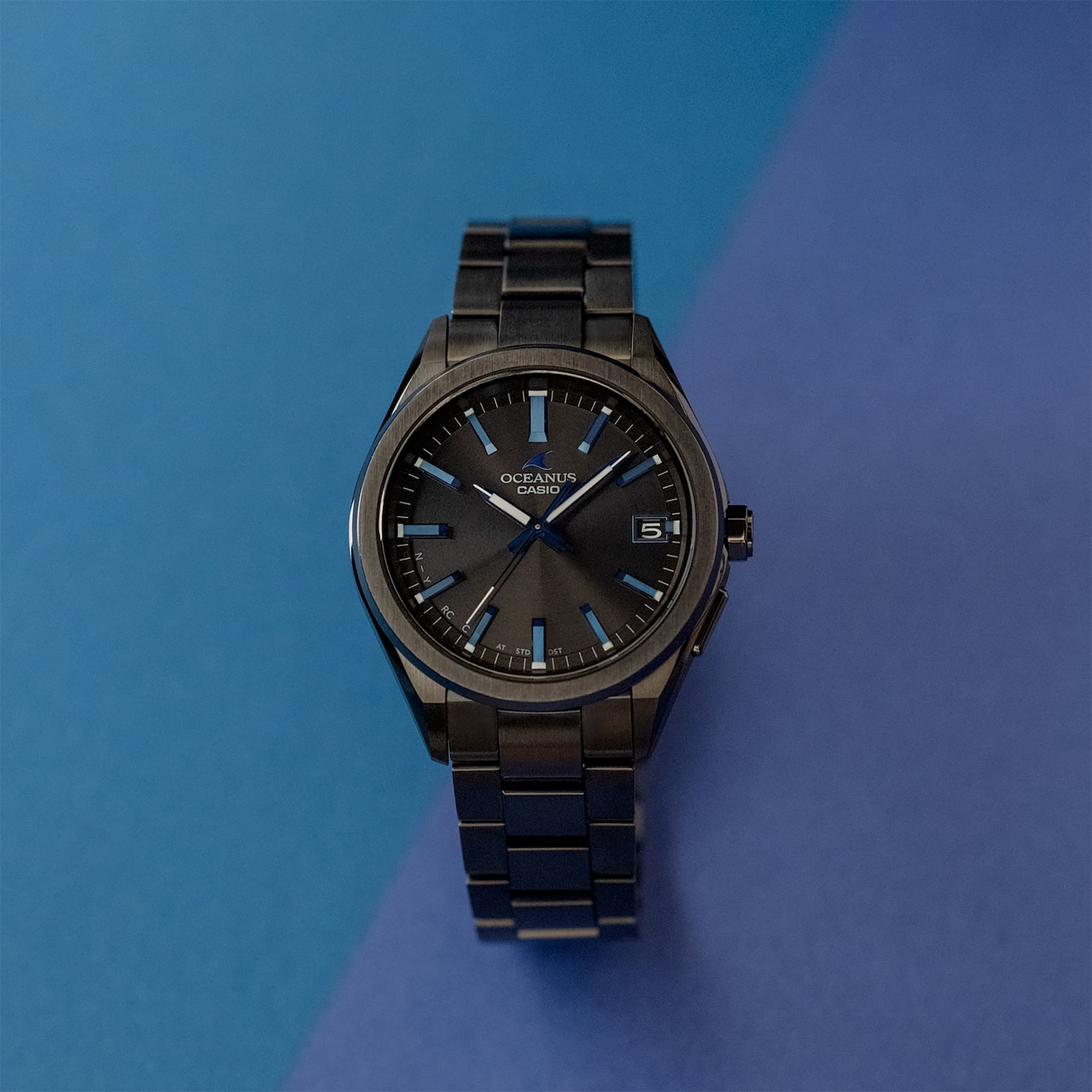 Pre-owned Casio Oceanus Ocw-t200sb-1ajf Bluetooth Radio Solar Watch All Black 41.4mm